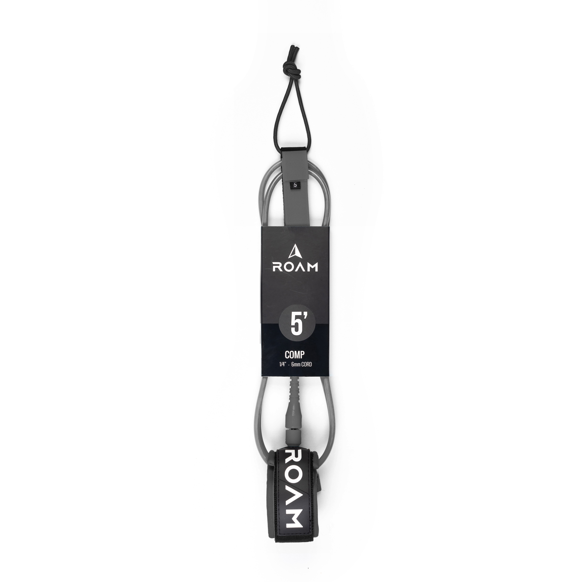 ROAM Surfboard Leash Comp 5.0 152cm 6mm Grau
