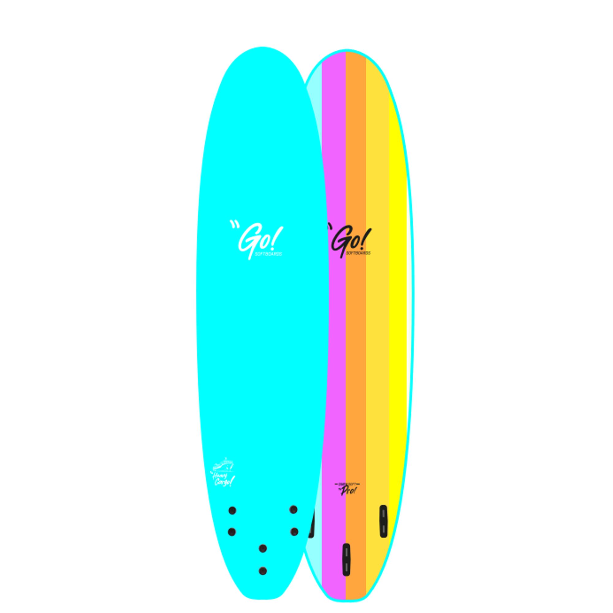 GO Surfboard Safety Soft Pro 7.0 Blue Rainbow