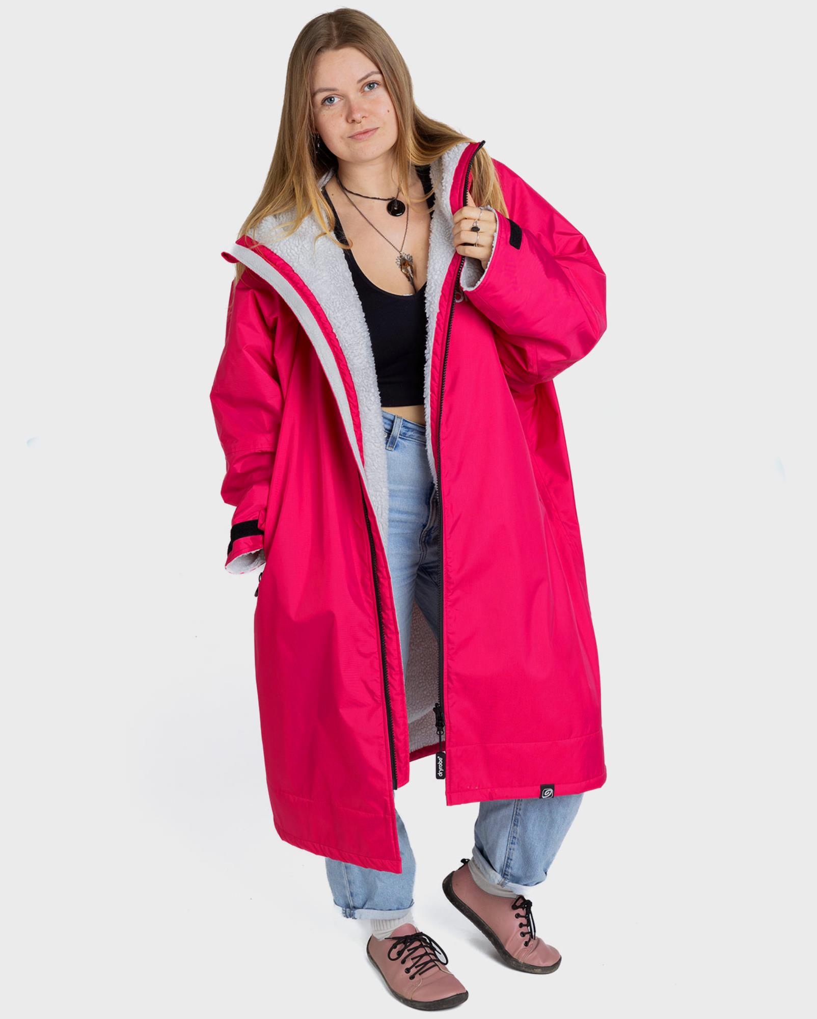 DRYROBE Advance Long Sleeve L Pink Light Grey Waterproof Outdoor Changing Robe
