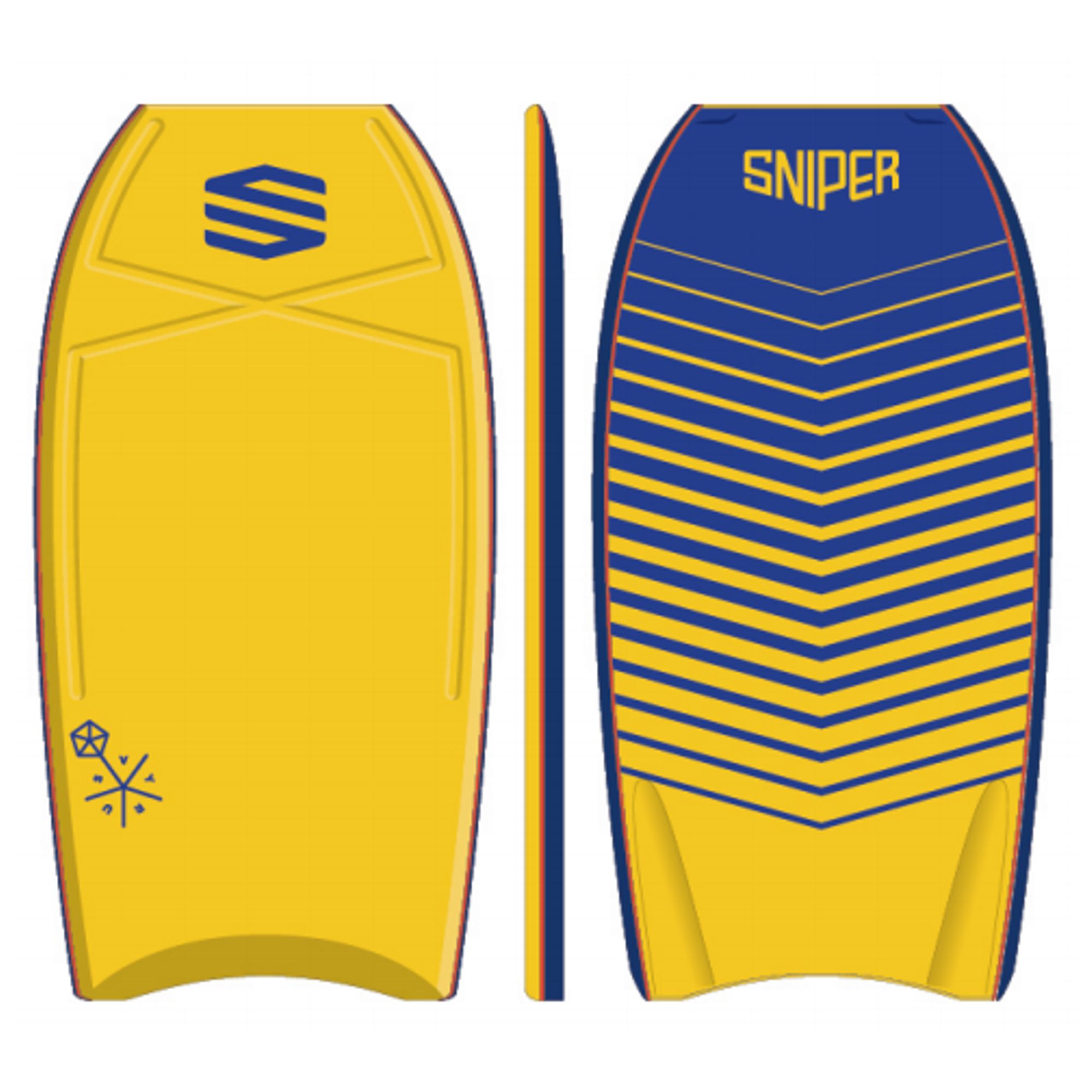 SNIPER Bodyboard Vyrus PE 38 Chevron Yellow Improve Series
