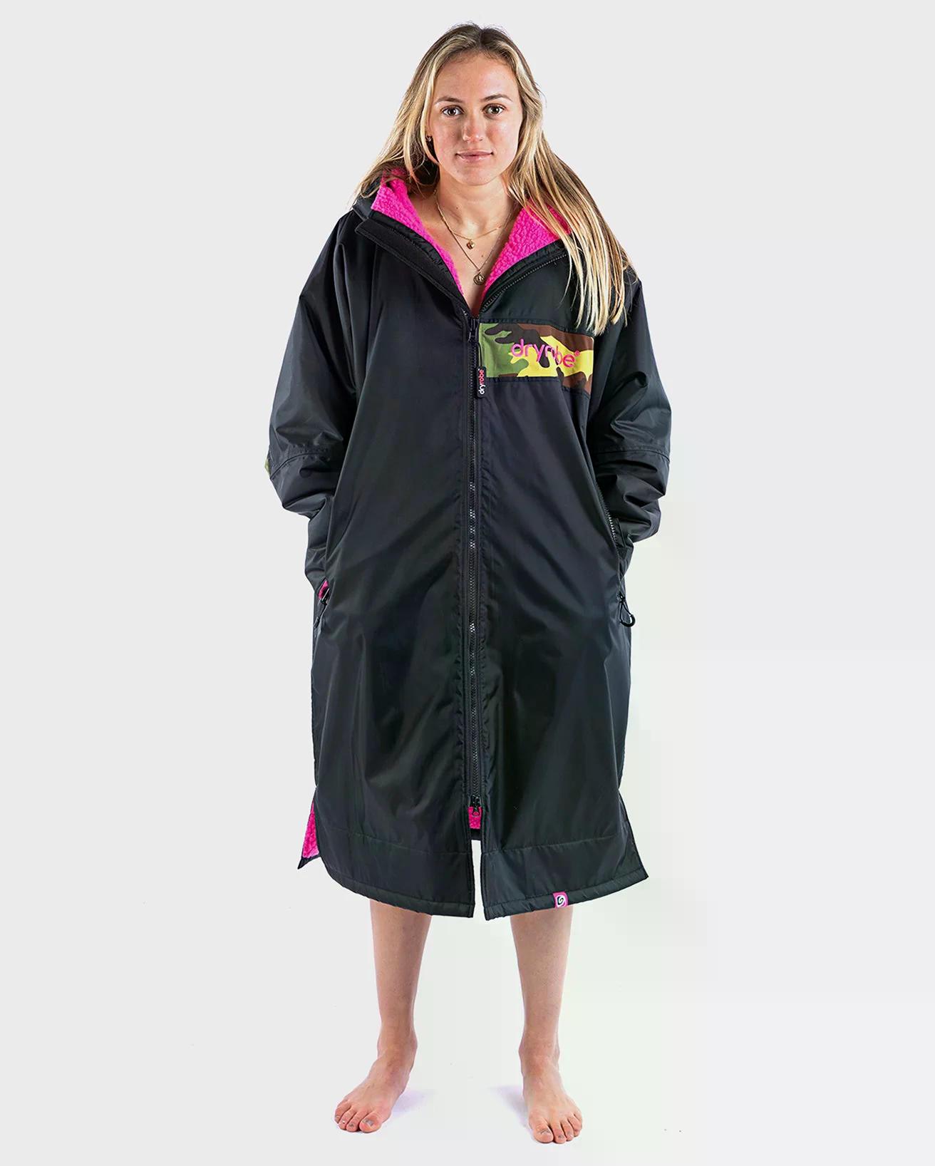 DRYROBE Advance Long Sleeve L Black Pink Camo REMIX Waterproof Outdoor Changing Robe