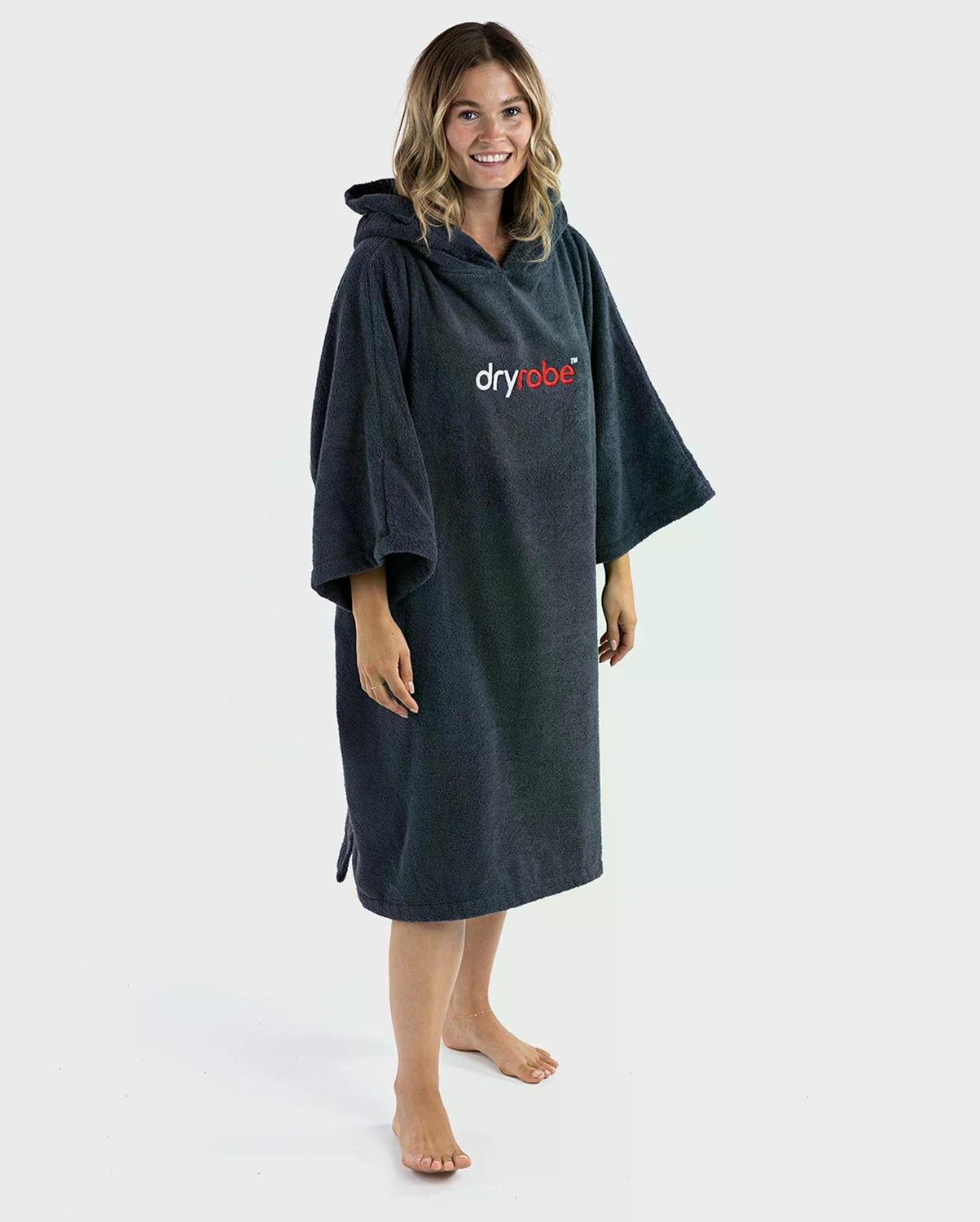 DRYROBE Handtuchmantel Bio Baumwolle Navy unisex Towel Robe Beach Poncho