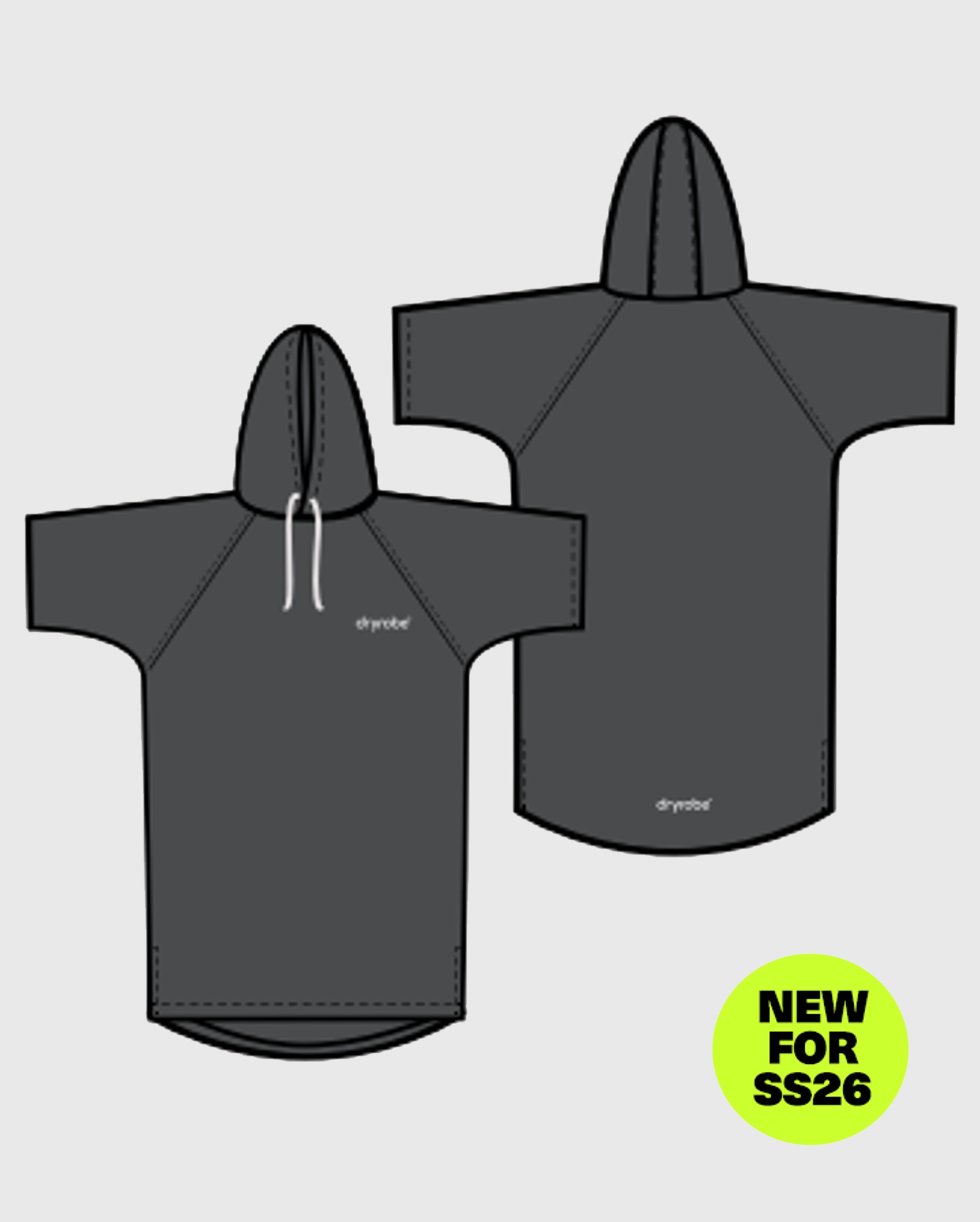 DRYROBE Organic Towel Robe Dark Slate Unisex Beach Poncho