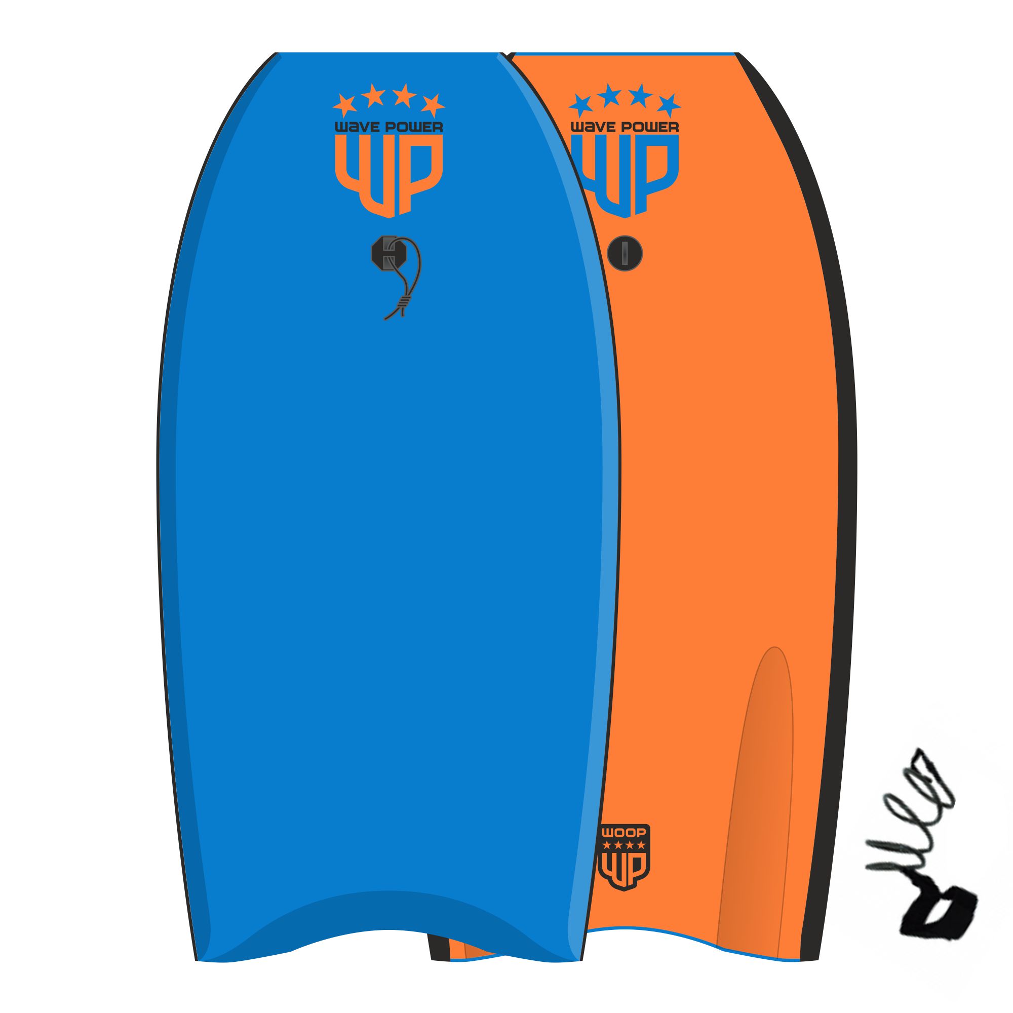 Wave Power Bodyboard Woop 41 Blue Tangerine 