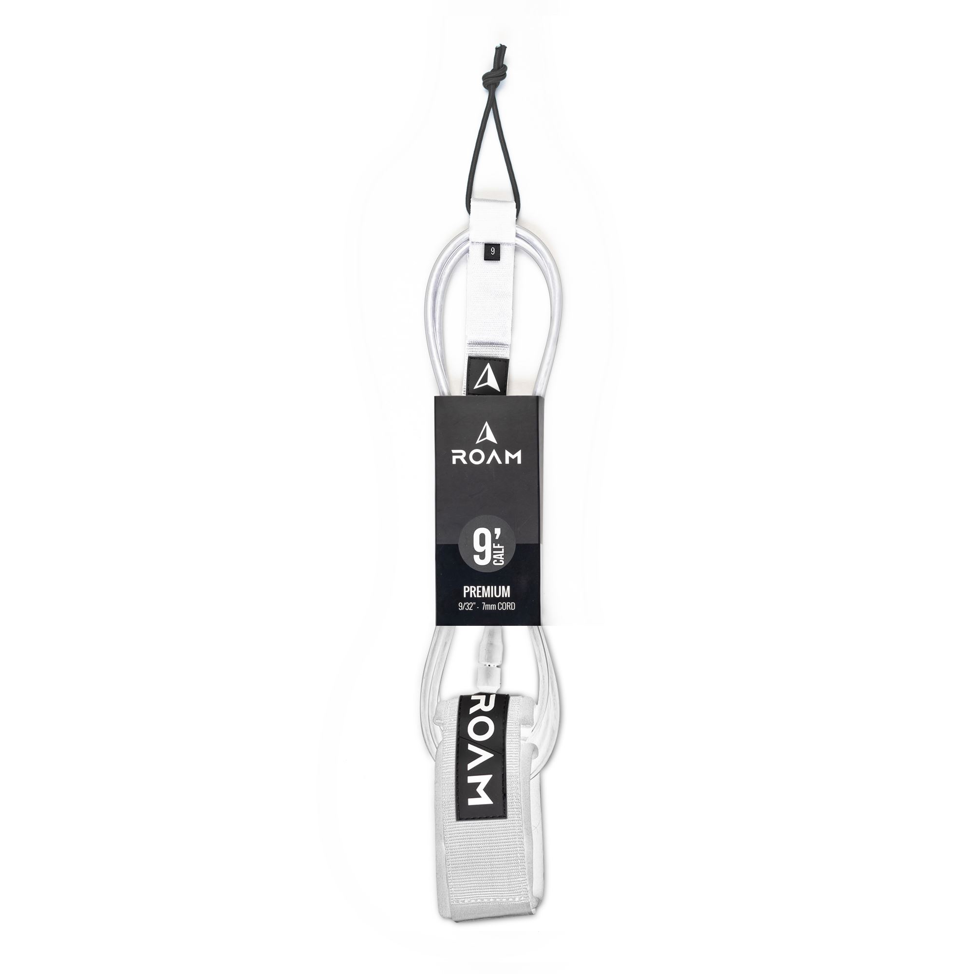 ROAM Surfboard Leash Premium 9.0 Knie 7mm Weiss 