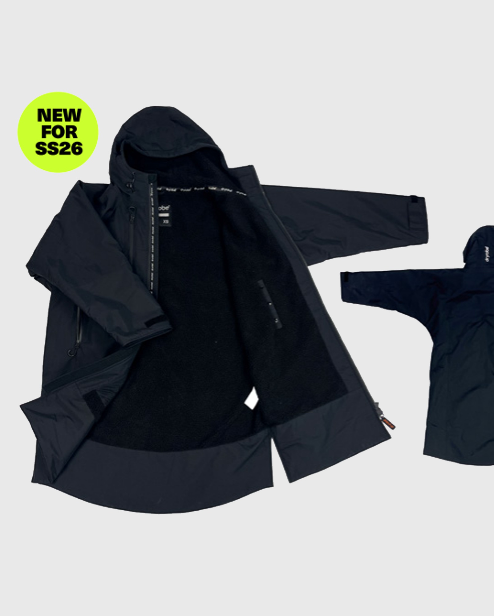 DRYROBE Nexus Long Sleeve Schwarz XL Wasserdichter unisex Outdoor-Umkleidemantel