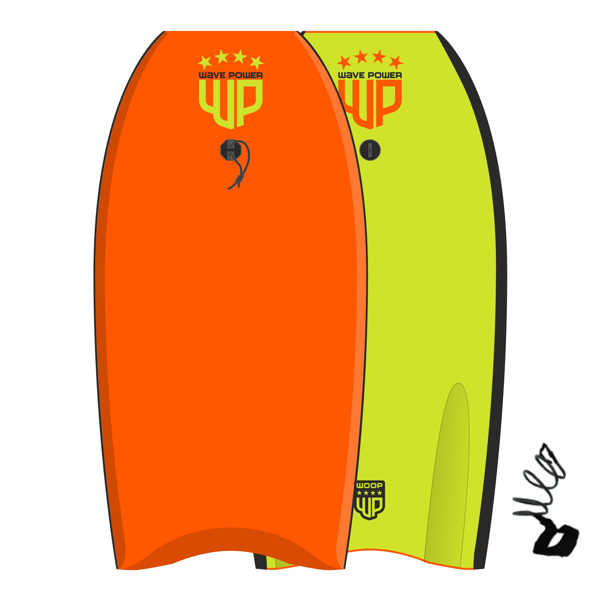 Wave Power Bodyboard Woop 41 Orange Lime 