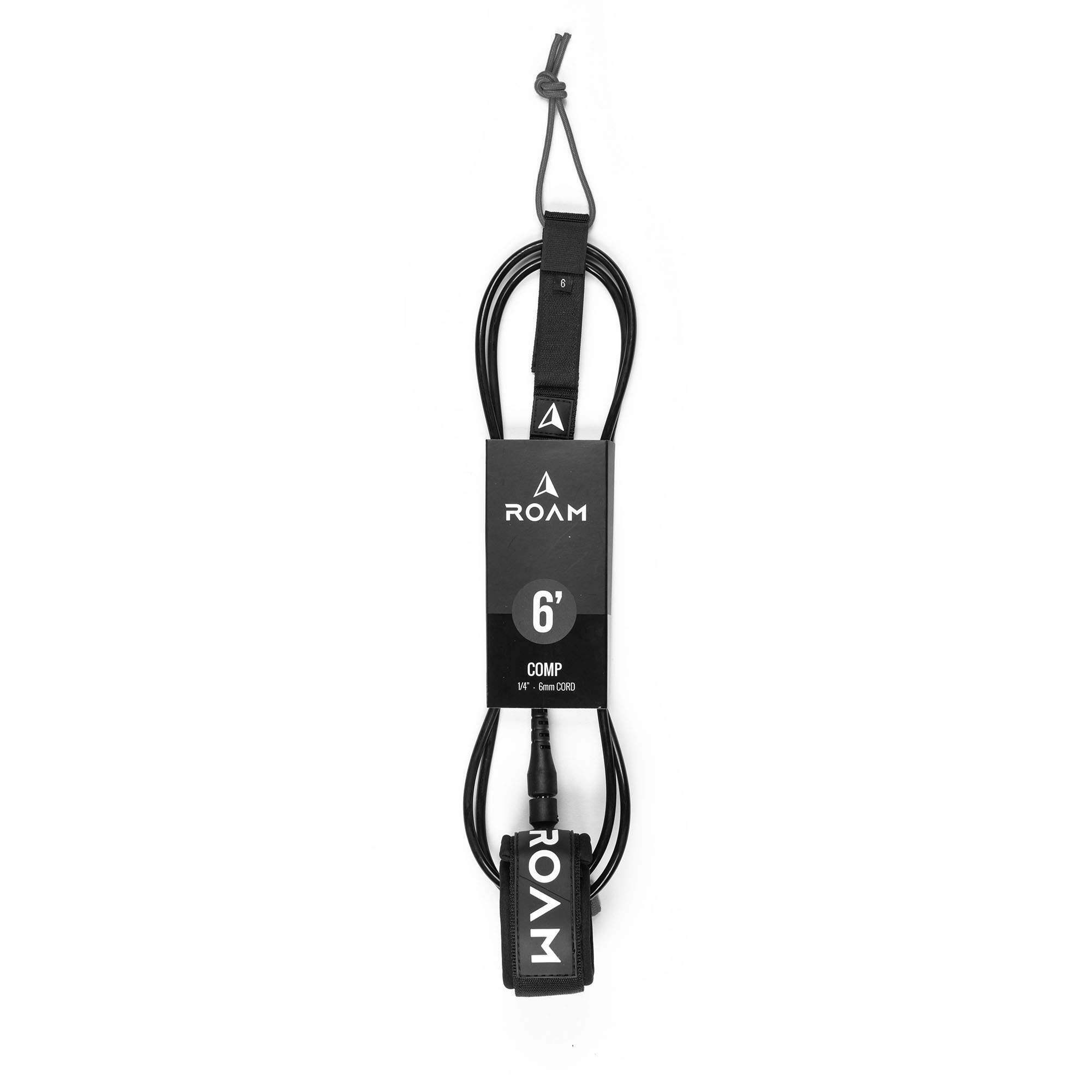 ROAM Surfboard Leash Comp 6.0 183cm 6mm Schwarz