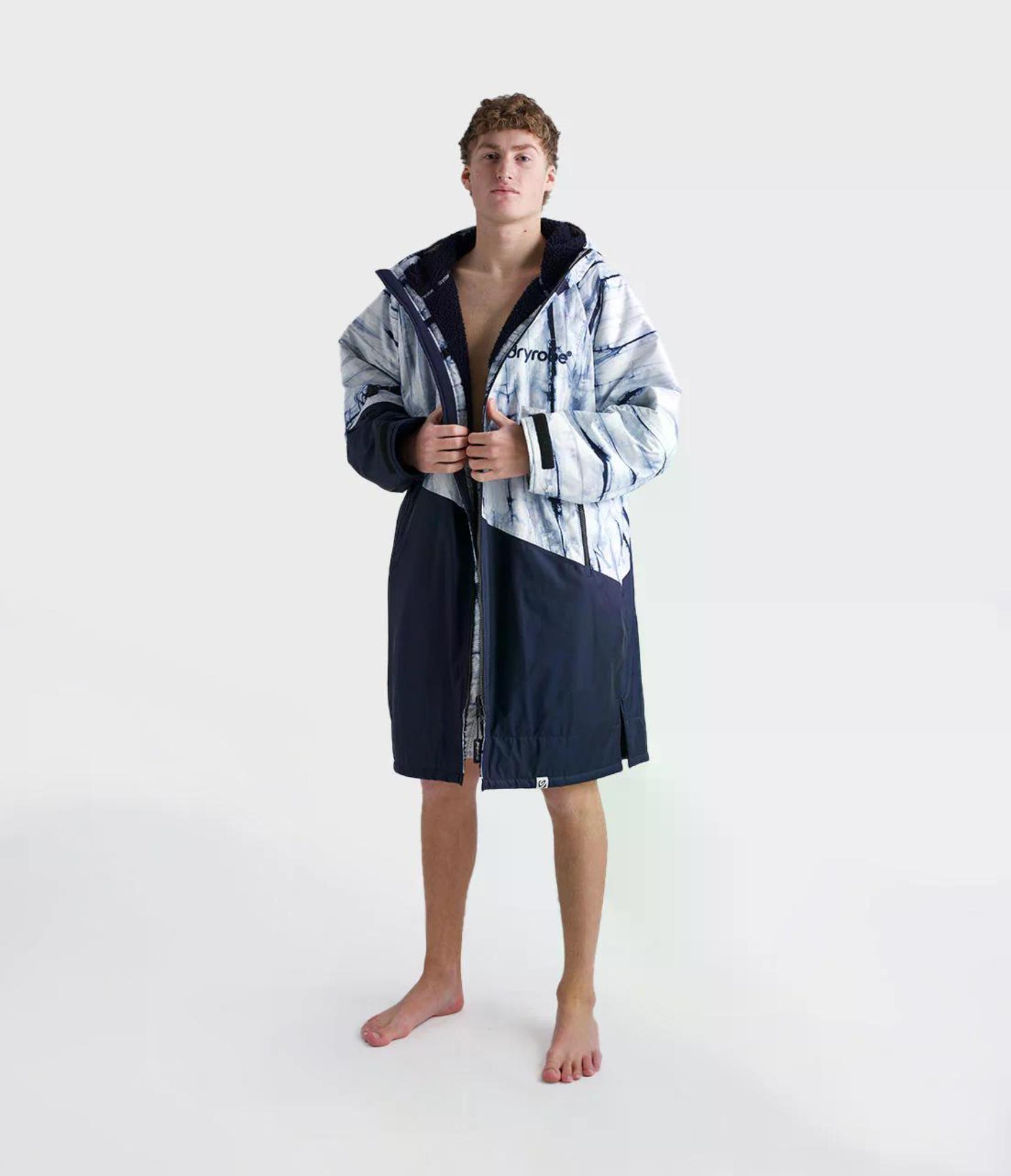 DRYROBE Advance Long Sleeve Batik Blau XXL Wasserdichter unisex Outdoor-Umkleidemantel