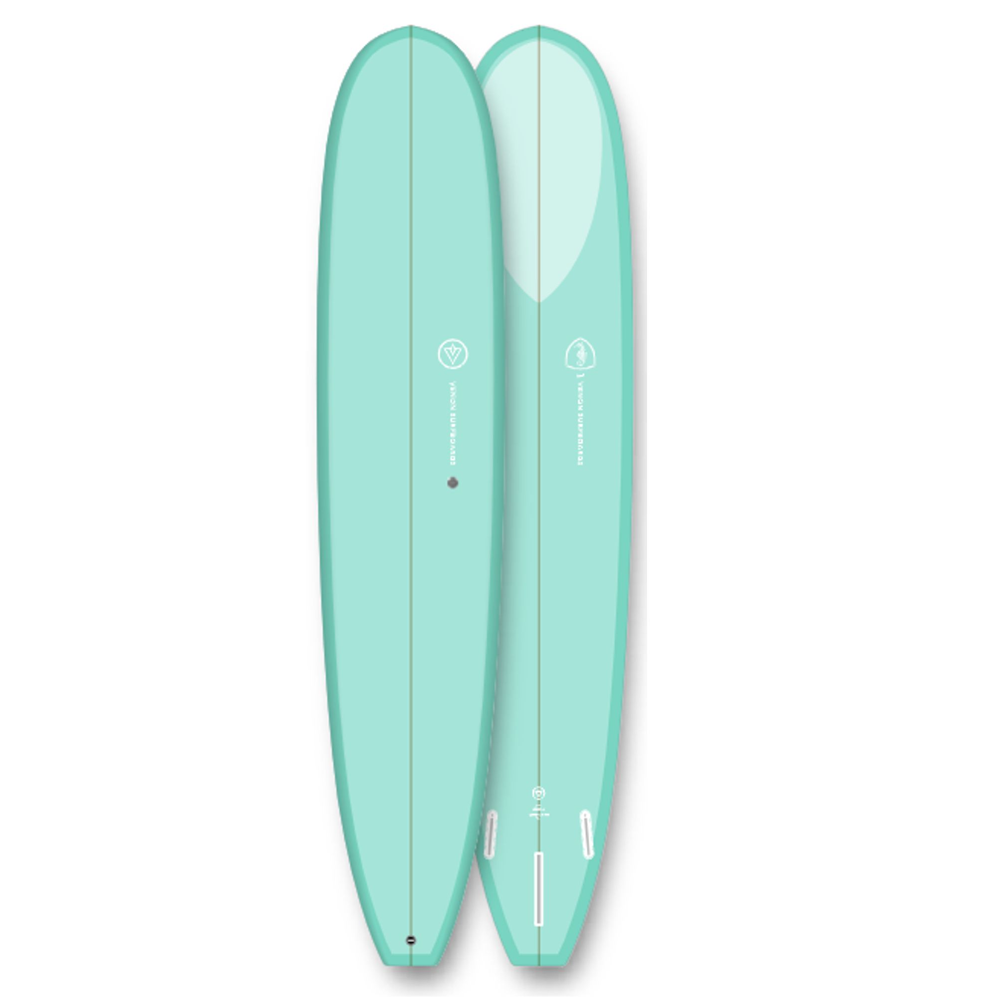 Surfboard VENON Log 9.3 Longboard Malibu Seagreen B-WARE