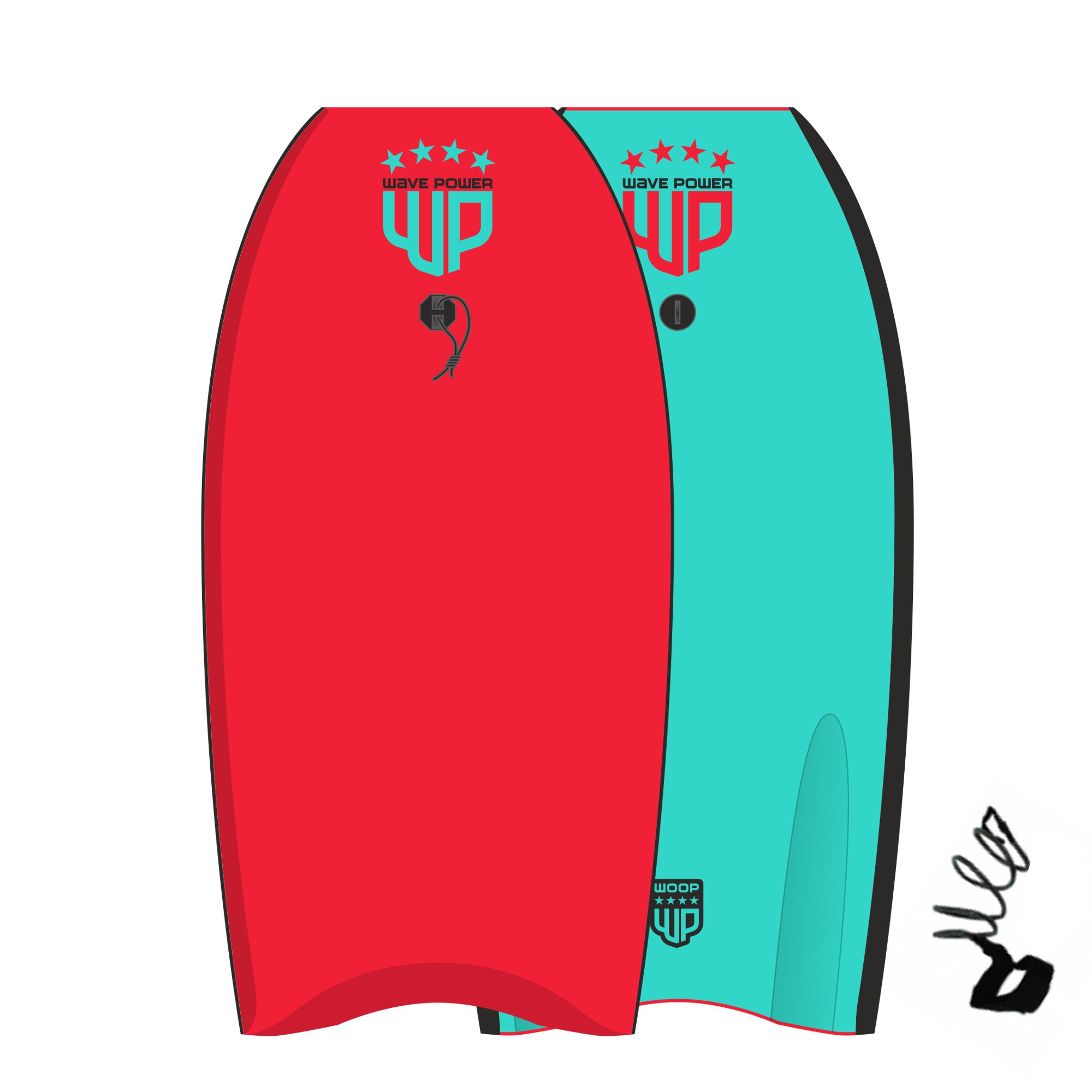 Wave Power Bodyboard Woop 42 Red Teal 