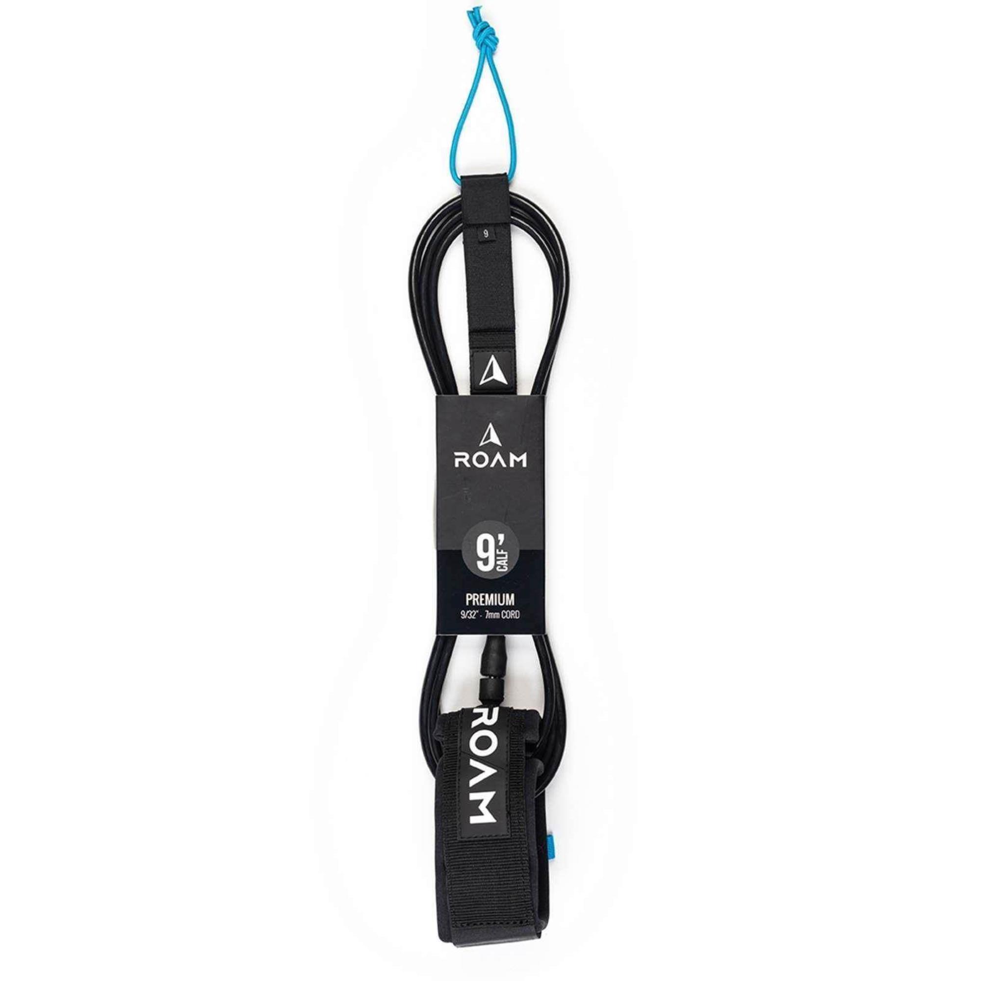 ROAM Surfboard Leash Premium 9.0 Calf 7mm Black 