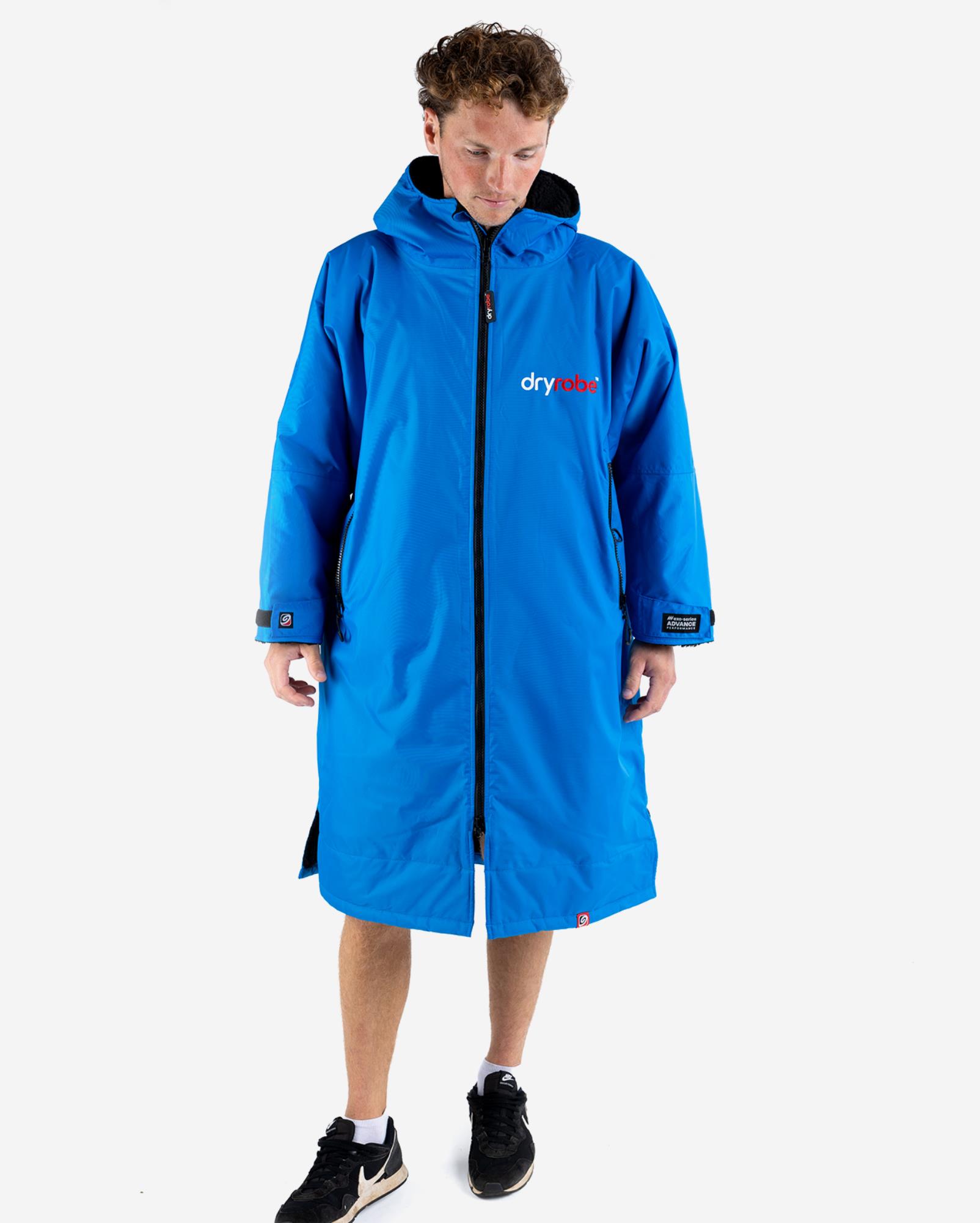 DRYROBE Advance Long Sleeve Cobalt Blau Schwarz S Wasserdichter unisex Outdoor-Umkleidemantel