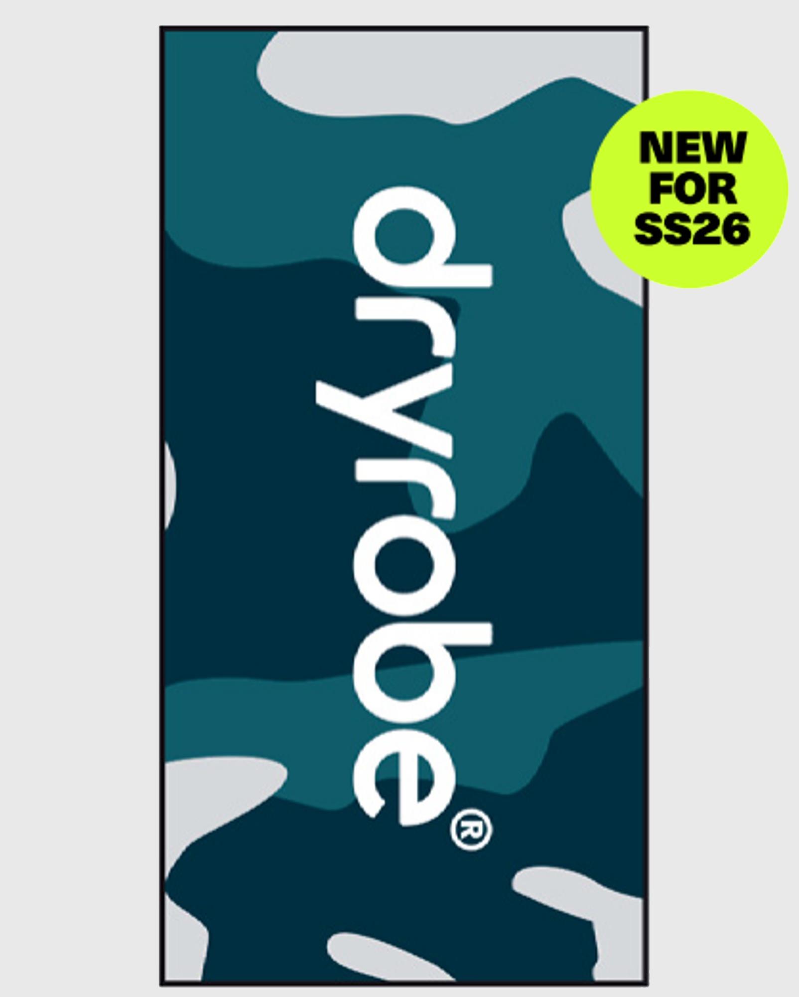 DRYROBE Beach Towel Blue Black Camo organic cotton