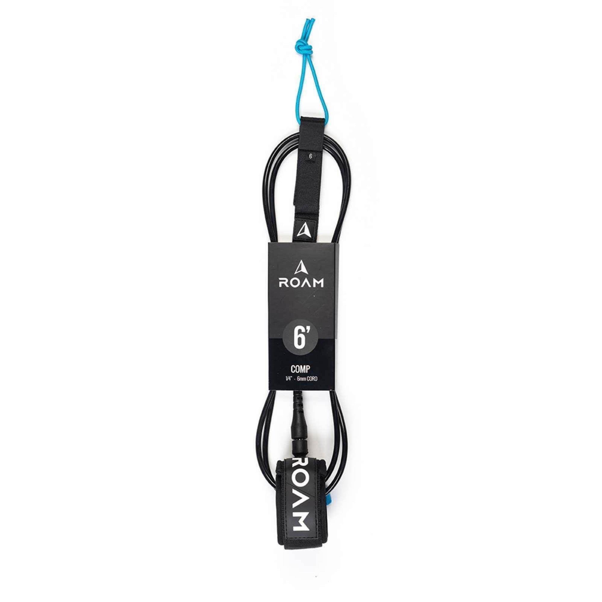 ROAM Surfboard Leash Comp 6.0 183cm 6mm Black 