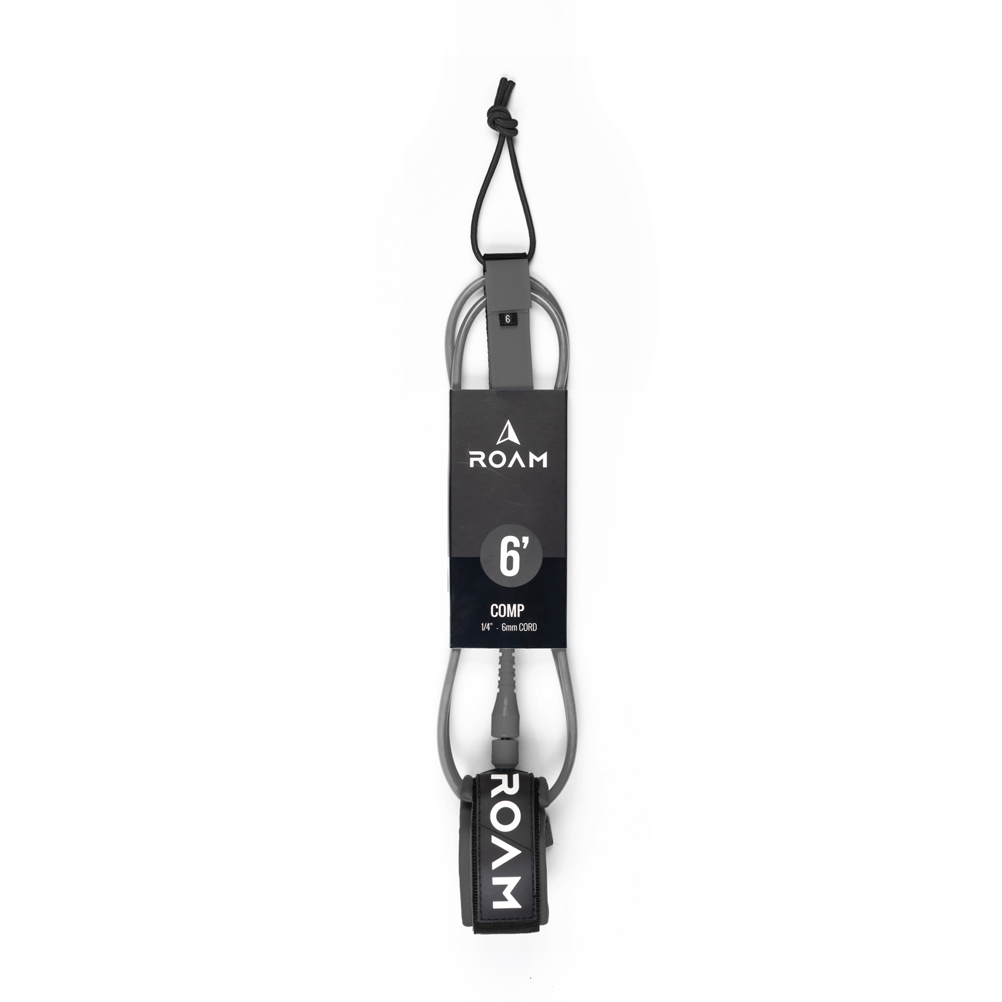 ROAM Surfboard Leash Comp 6.0 183cm 6mm Grau