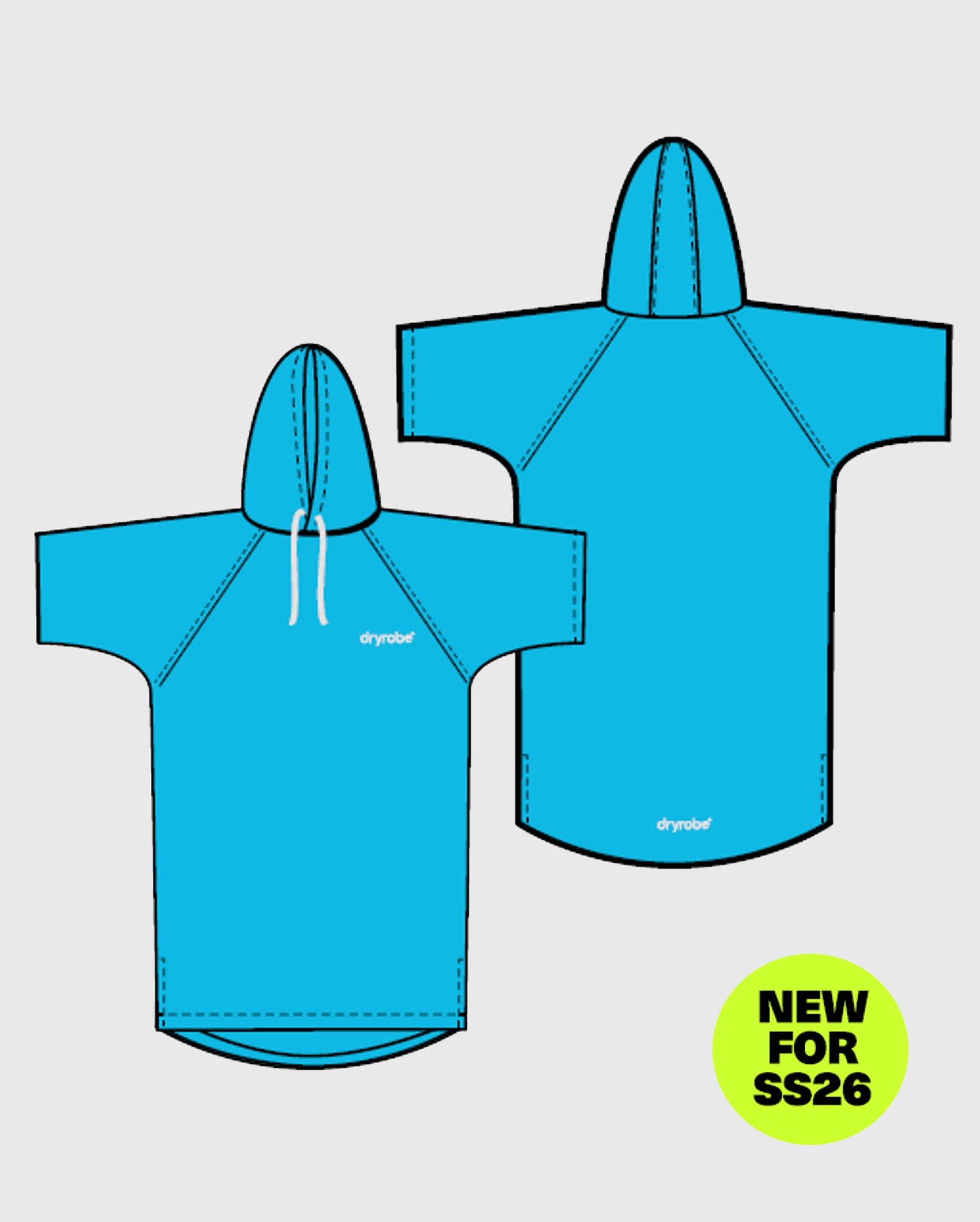 DRYROBE Organic Towel Robe Blue Unisex Beach Poncho