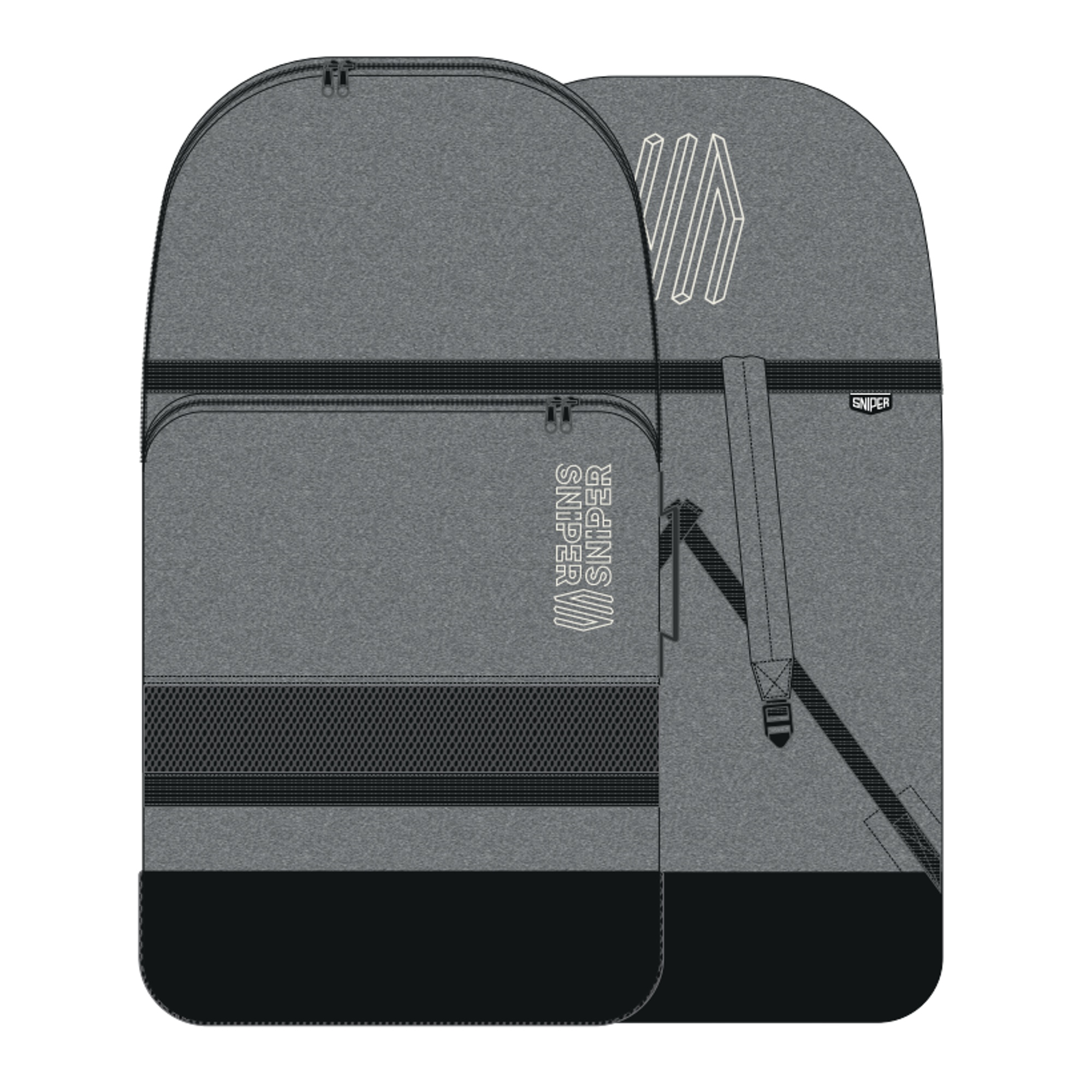 SNIPER Bodyboard Tasche Single Cover Deluxe Grau
