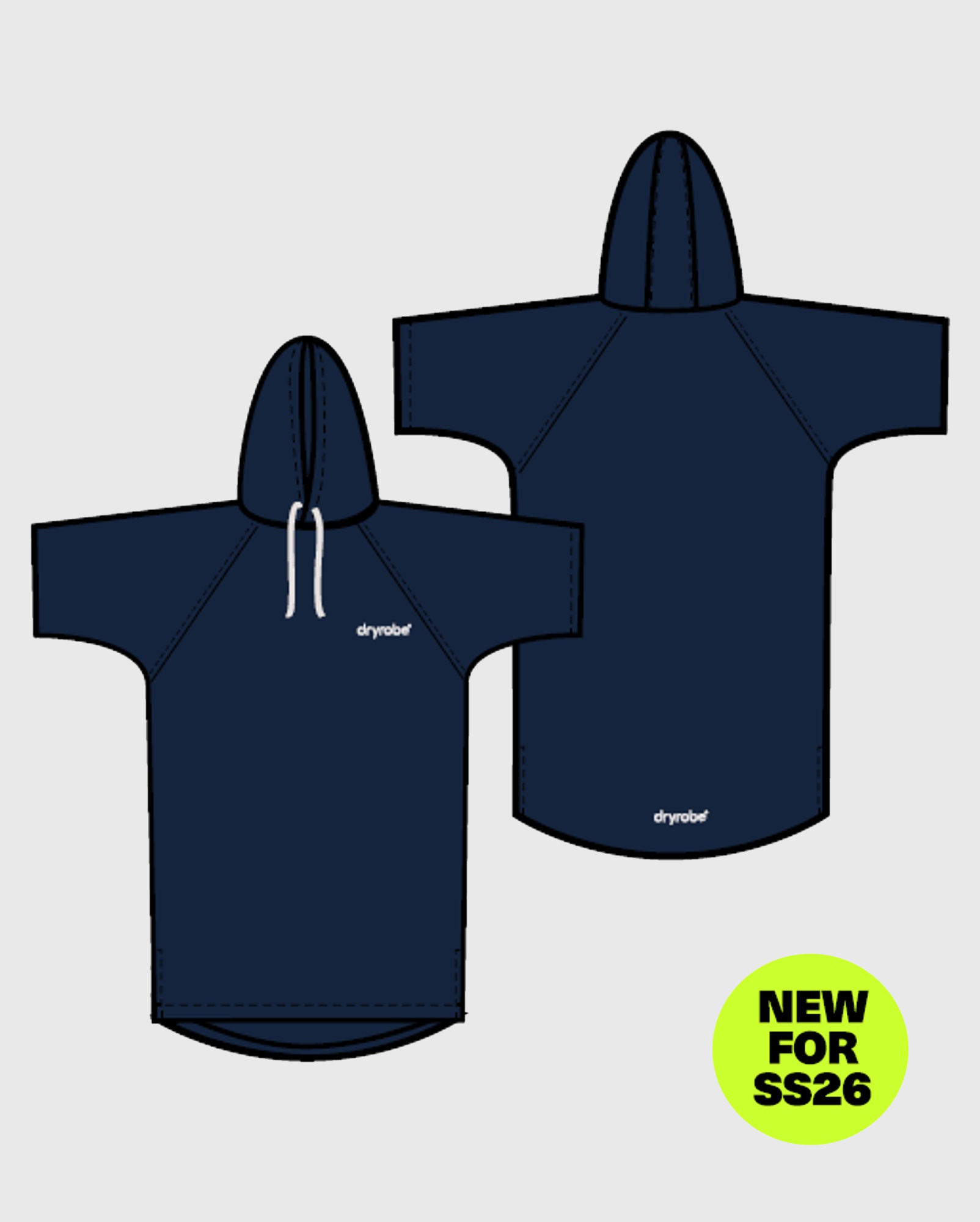 DRYROBE Organic Towel Robe Navy Unisex Beach Poncho