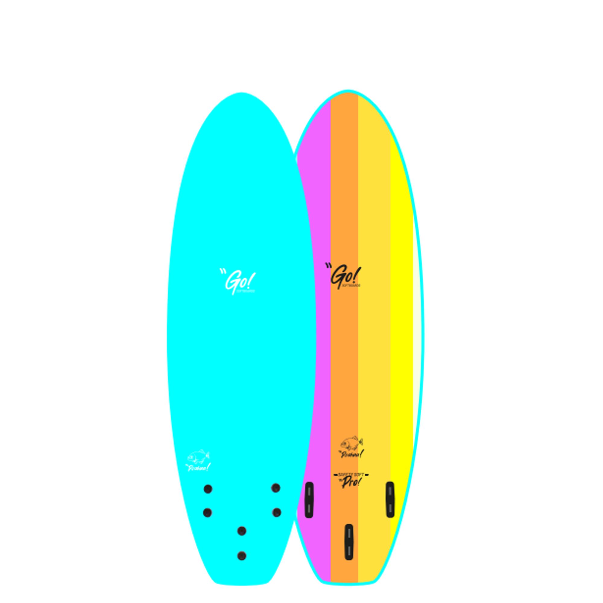 GO Surfboard Safety Soft Pro 6.0 Blue Rainbow