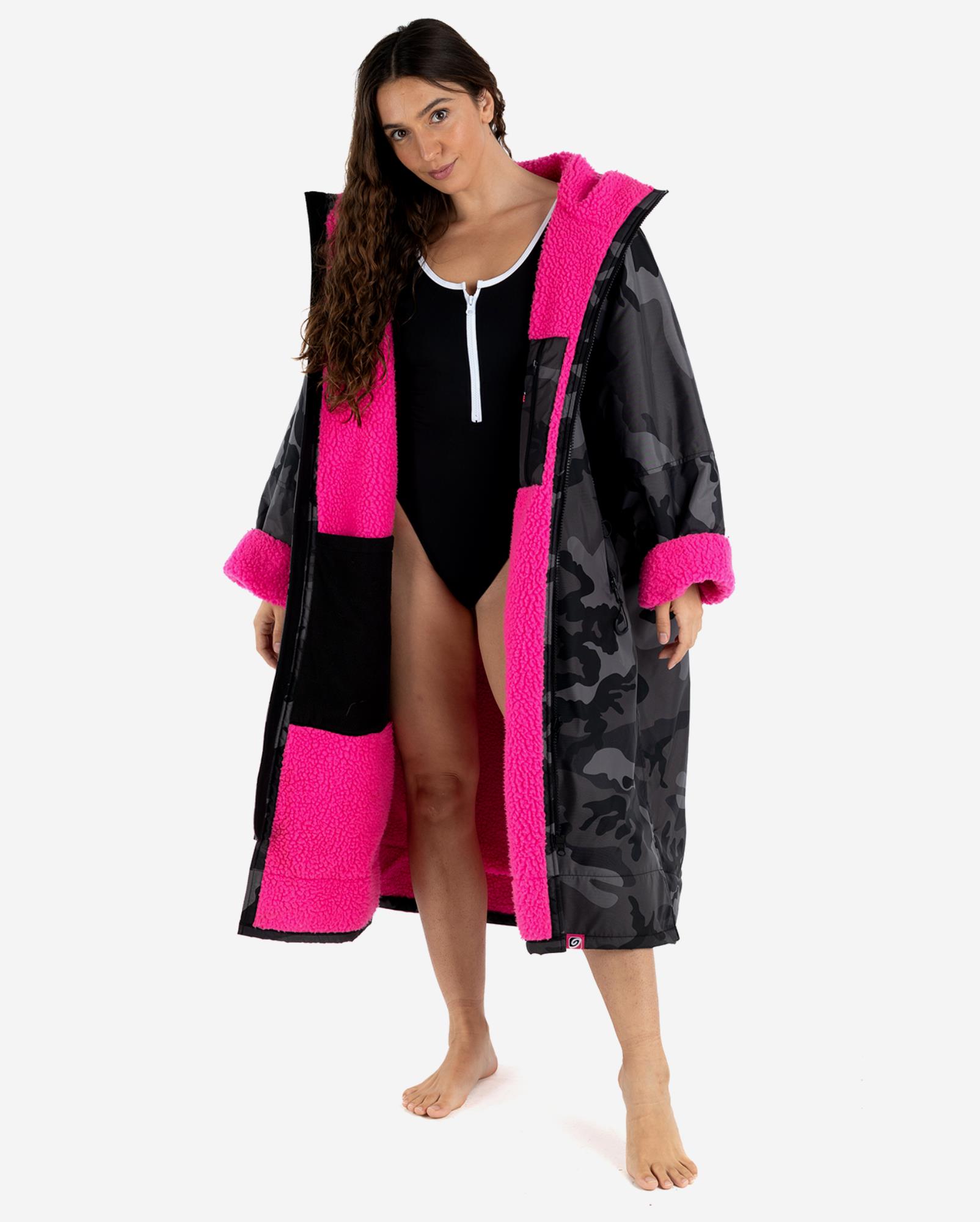 DRYROBE Advance Long Sleeve L Black Camo Pink Waterproof Outdoor Changing Robe